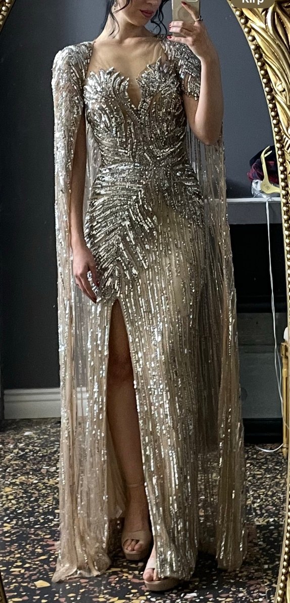 Özel tasarım taş İşlemeli Uzun Abiye Elbise - Görsel 2