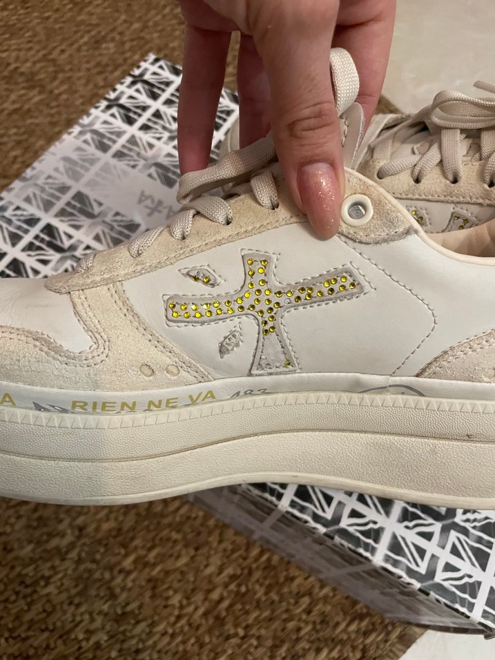 Premiata Beyaz Platform Tabanlı Kadın Spor Ayakkabı - Görsel 4