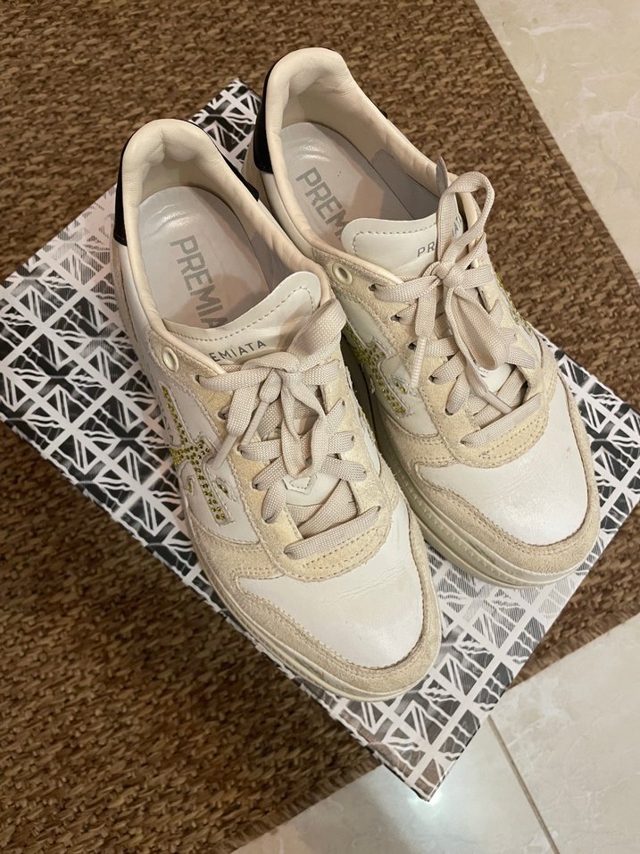 Premiata Beyaz Platform Tabanlı Kadın Spor Ayakkabı - Görsel 3