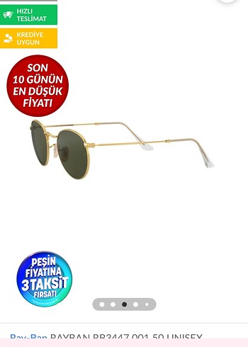 Parlak Altın Renkli Klasik Kadın Güneş Gözlüğü - Görsel 2