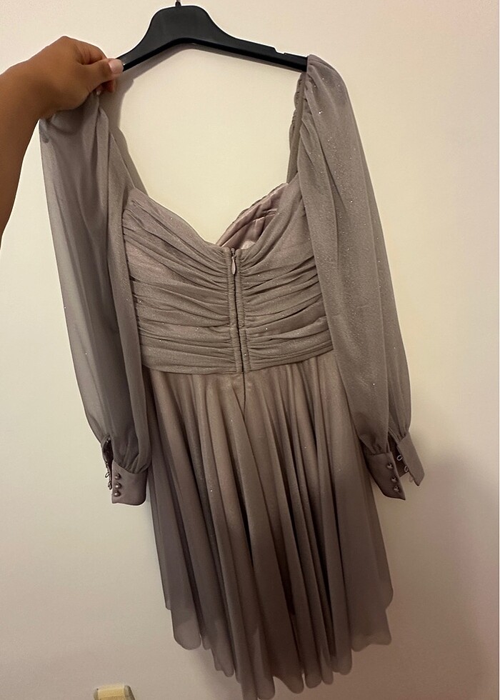 Ilmıo 38 beden abiye pudra pembesi ışıltılı - Görsel 2