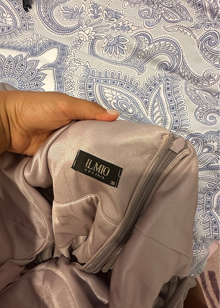 Ilmıo 38 beden abiye pudra pembesi ışıltılı - Görsel 3