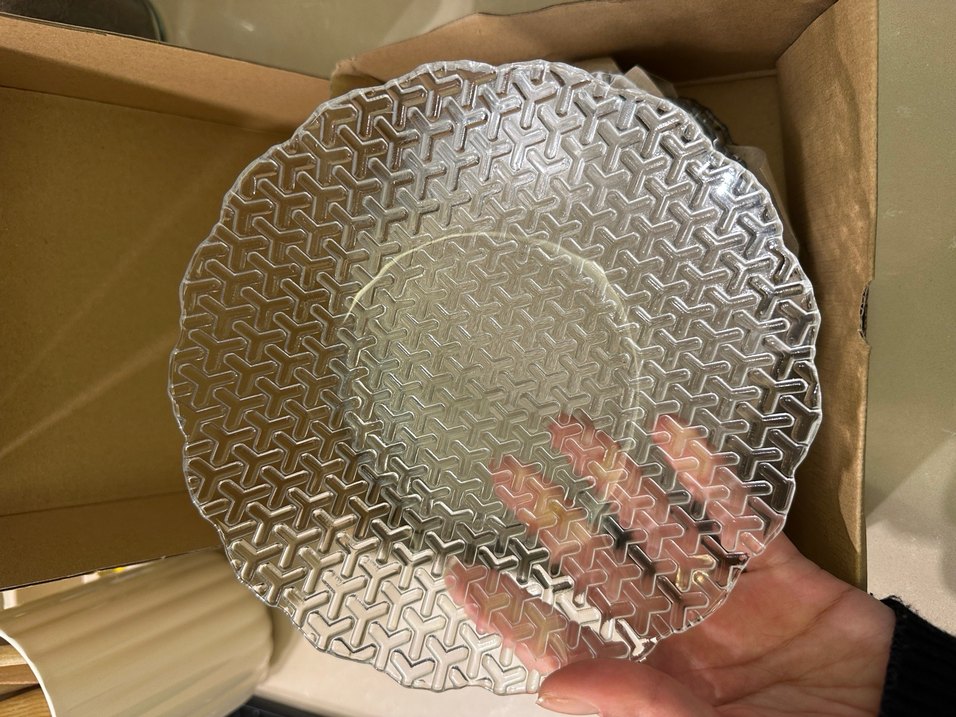 Bohem Tarzı Şeffaf Desenli Tabak Seti - Görsel 2