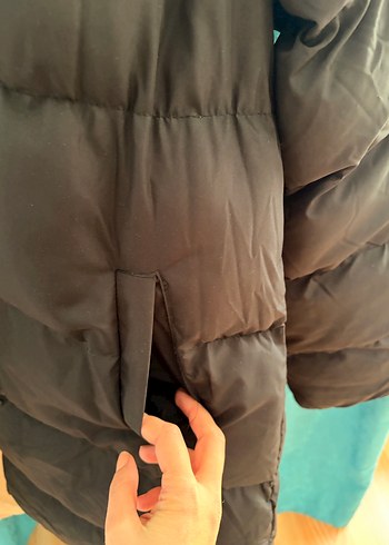 Çift taraflı uzun şişme mont - Görsel 5