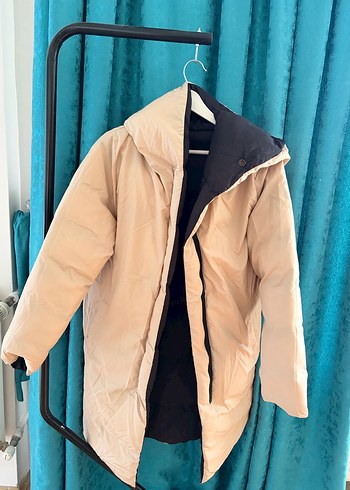 Çift taraflı uzun şişme mont - Görsel 4