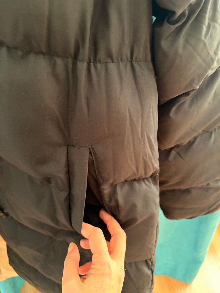 Çift taraflı uzun şişme mont - Görsel 5