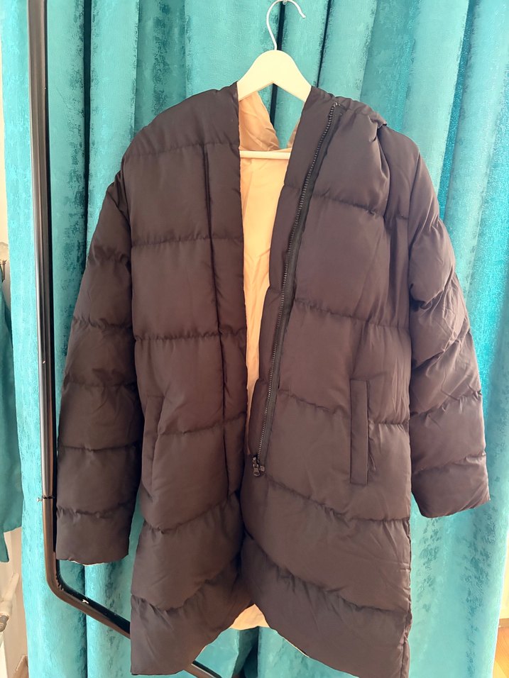 Çift taraflı uzun şişme mont - Görsel 2