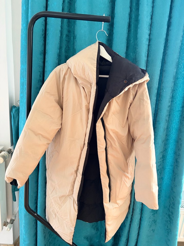 Çift taraflı uzun şişme mont - Görsel 4