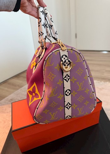 Mor Baskılı Deri Kadın Çanta - Görsel 4