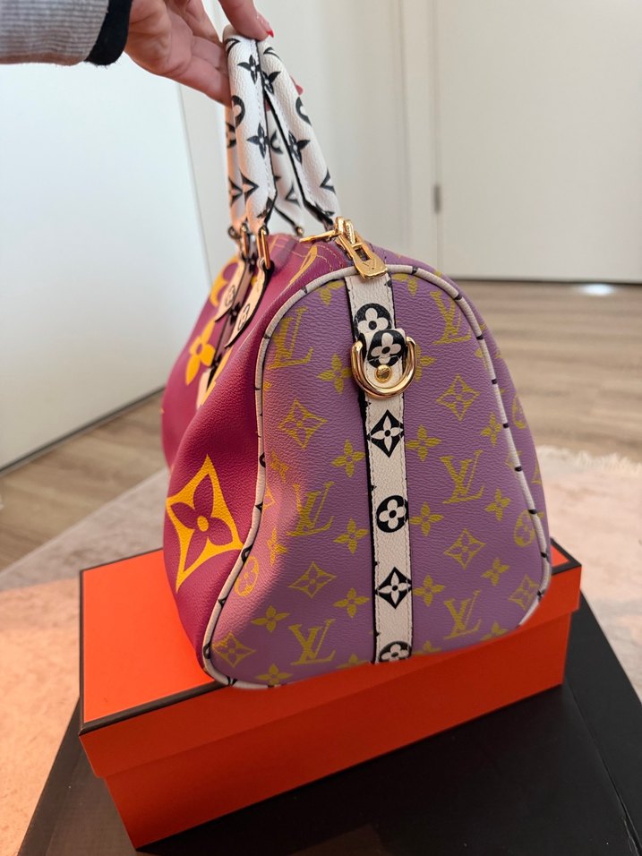 Mor Baskılı Deri Kadın Çanta - Görsel 4