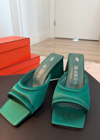 Turkuaz Kadın Dolgu Topuk Terlikler - Görsel 2