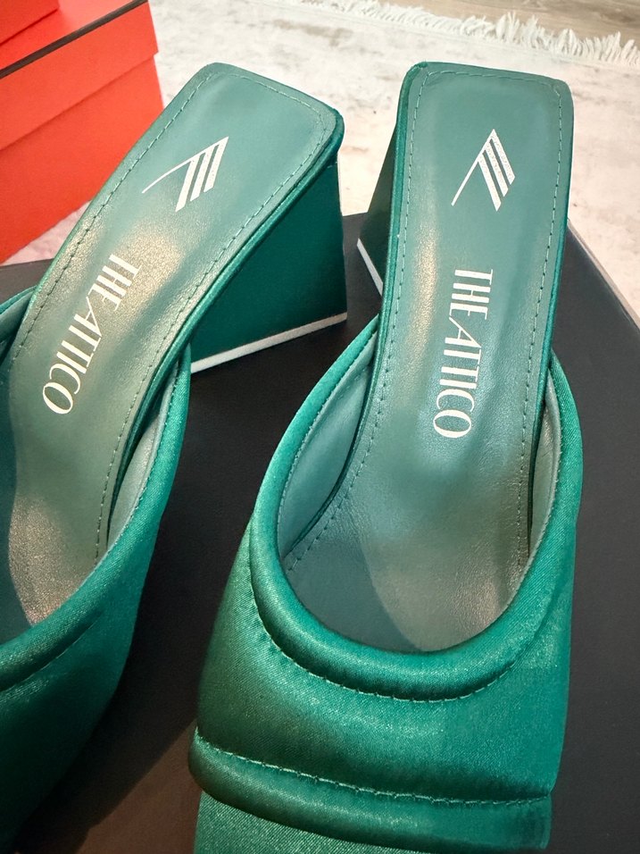 Turkuaz Kadın Dolgu Topuk Terlikler - Görsel 3