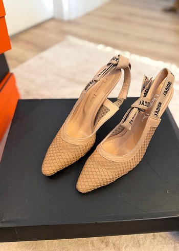 Bej Blok Topuklu Kadın Stiletto - Görsel 3