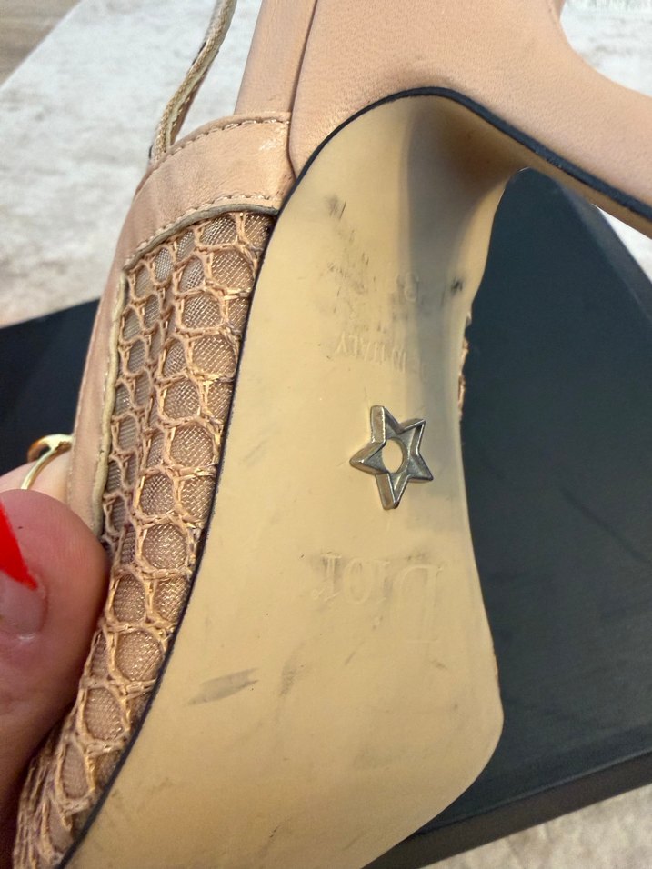 Bej Blok Topuklu Kadın Stiletto - Görsel 4