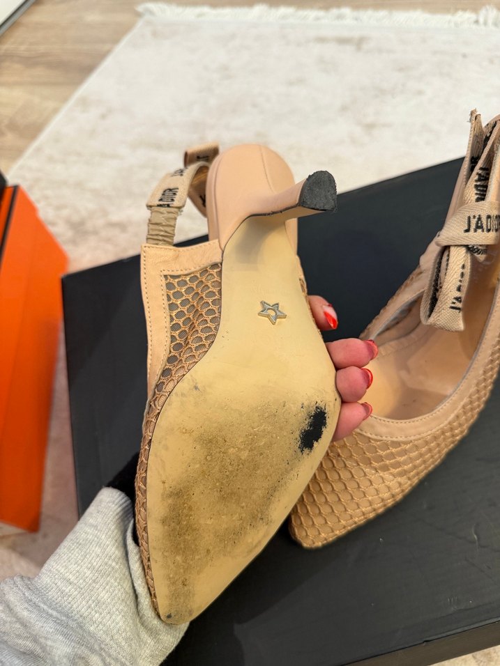 Bej Blok Topuklu Kadın Stiletto - Görsel 5