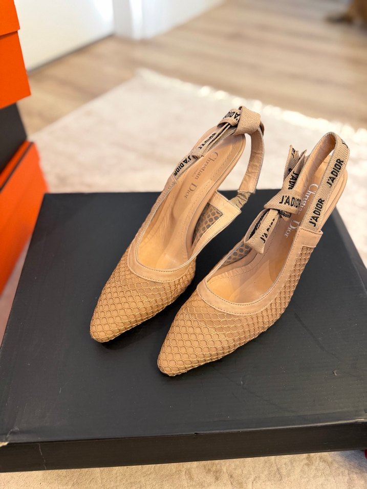 Bej Blok Topuklu Kadın Stiletto - Görsel 3