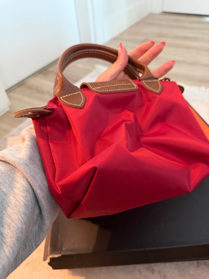 Klasik Kırmızı bez Kadın Çanta - Görsel 3