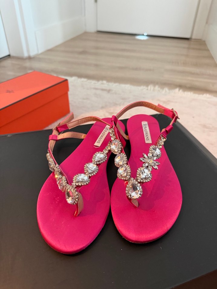 Pembe Taşlı İnce Topuklu Kadın Sandalet - Görsel 2