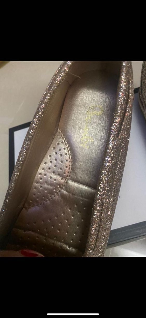 Altın Renkli Simli Deri loufer - Görsel 4