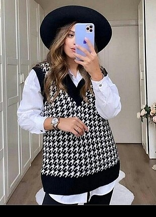 Kazayağı desenli süveter