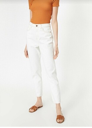 Orjinal koton ekru mom jean ve topshop jean