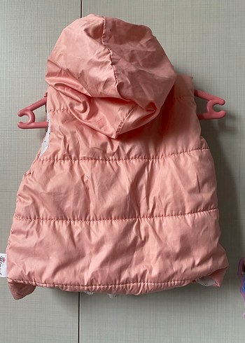 Nakışlı Pembe Kız Çocuk Kapüşonlu Yelek - Görsel 3