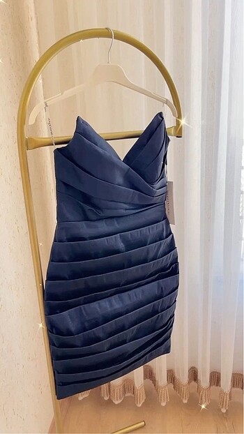 Lacivert mini davet elbisesi