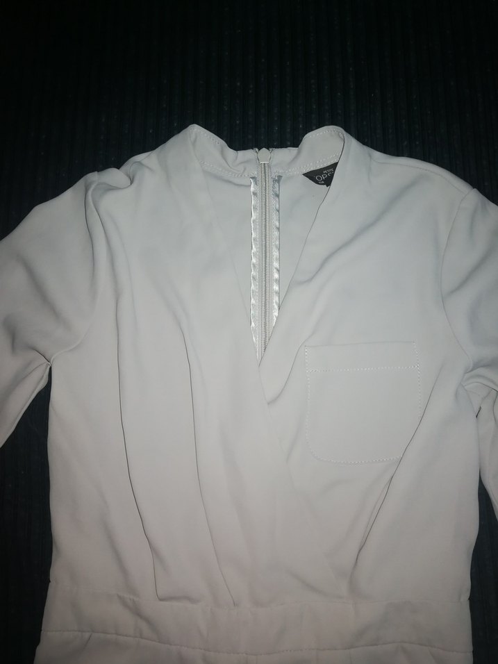 Beyaz Uzun Kollu Kısa Tulum - Görsel 3