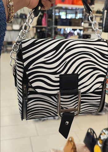 Beden Zebra Desenli Deri Kadın Çanta