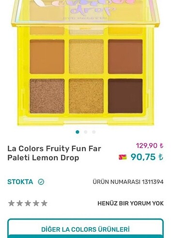 L.A. Colors Fruity Fun Far Paleti Lemon Drop 