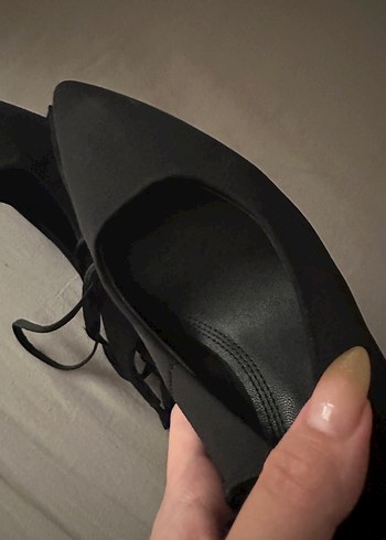 37 Beden siyah Renk Siyah Elastik Bantlı İnce Topuklu Kadın Ayakkabı