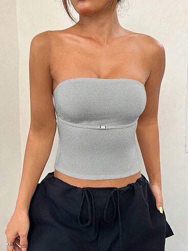 shein gri crop
