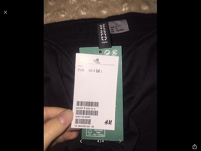 m Beden siyah Renk H&M crop