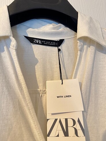 s Beden Etiketli Zara Keten Elbise