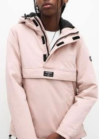 Pull and Bear Acik Pembe Kapusonlu Sehir Stil Ceket
