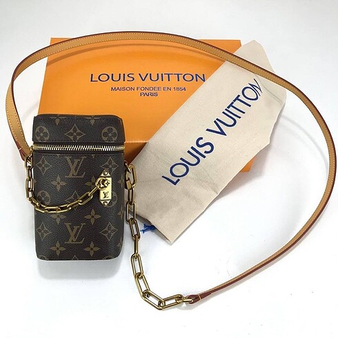 Louis Vuitton Phone Box hakiki vejital deri