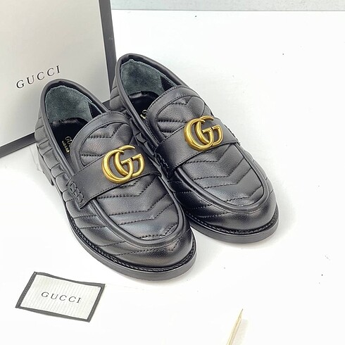 diğer Beden siyah Renk Gucci Women's loafer with Double G Hakiki deri