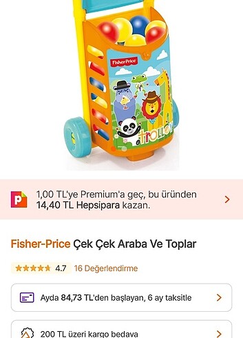 Fisher Price Top Arabası 