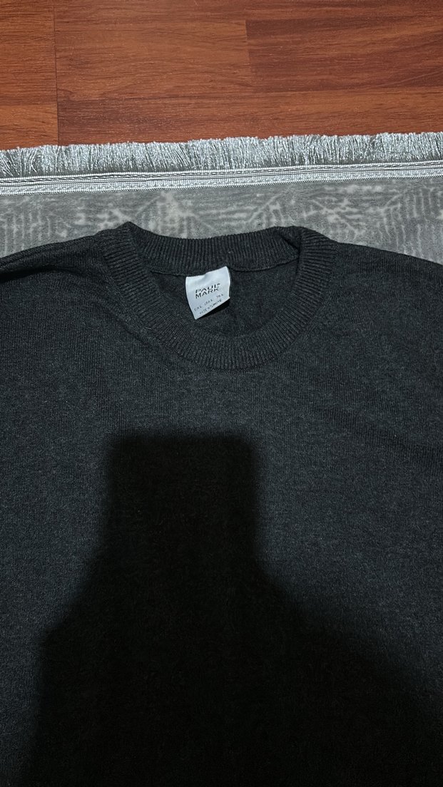 Erkek Siyah Uzun Kollu Basic Kazak - Görsel 2