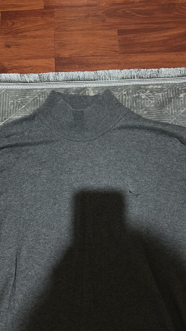 Gri Boğazlı Erkek Triko Kazak - Görsel 2