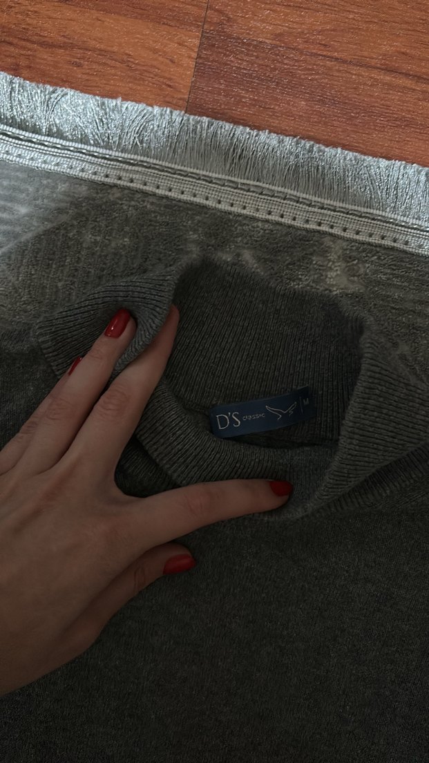 Gri Boğazlı Erkek Triko Kazak - Görsel 3