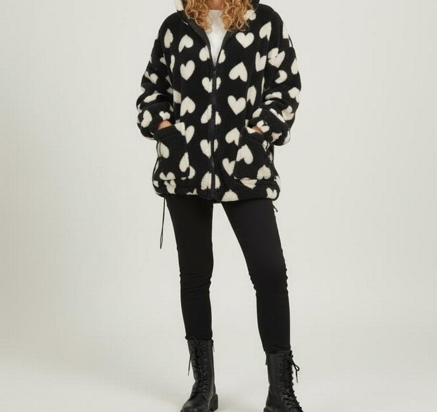 Siyah Kapüşonlu Kadın Midi Ceket - Görsel 3