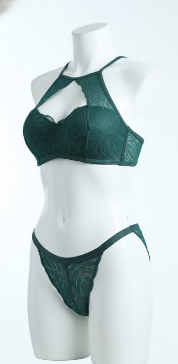 Yeşil Bohem Minimalist Sütyen Takımı - Görsel 2