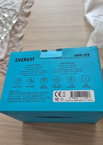 Everest Siyah Kablosuz RGB Mouse - Görsel 5