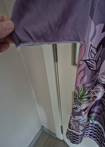 Bohem Mor Uzun Kollu Salaş Elbise - Görsel 5