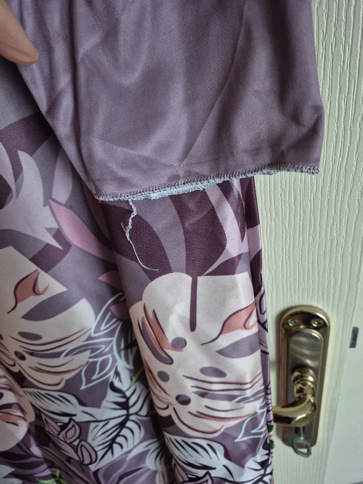 Bohem Mor Uzun Kollu Salaş Elbise - Görsel 3