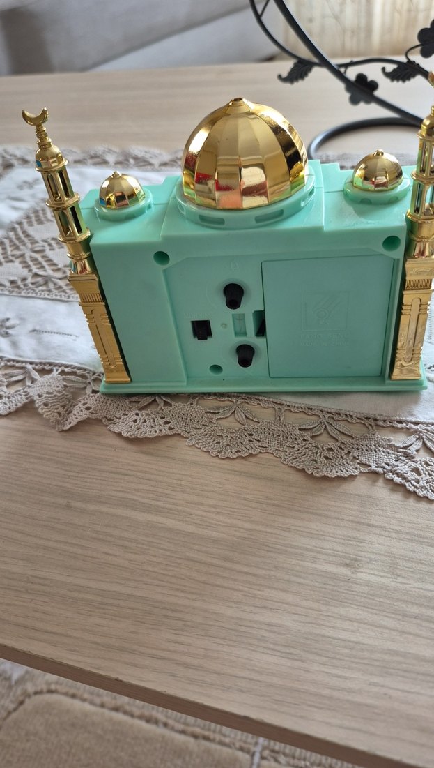 Turkuaz Renkli Minareli Masa Saati - Görsel 2