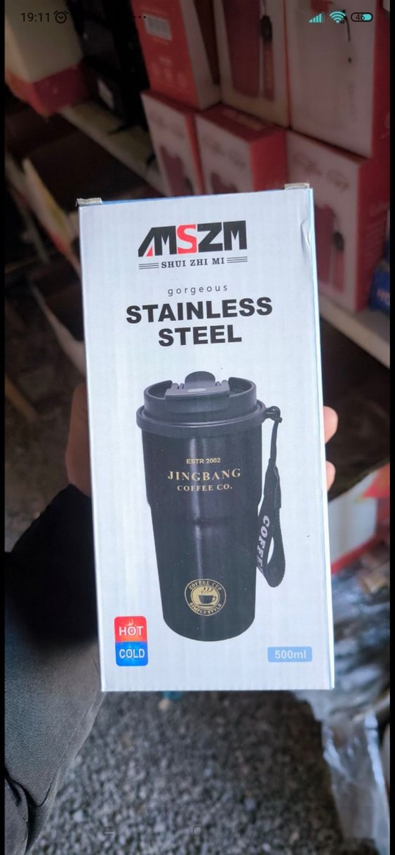 Siyah Paslanmaz Çelik Termos Bardak - Görsel 2