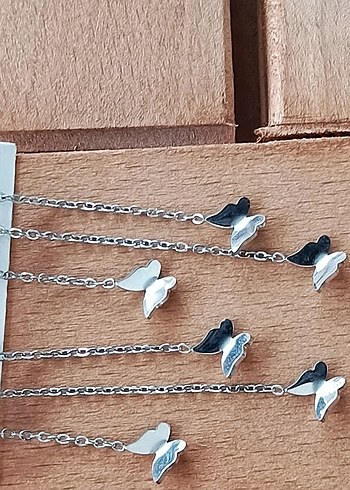 Accessorize Uzun Zincirli Kelebek Çelik Küpe