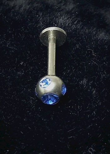 Sıfır Mavi Boncuklu Kadın Piercing tragus/8 MMbar boyu /-1,2 mm - Görsel 2